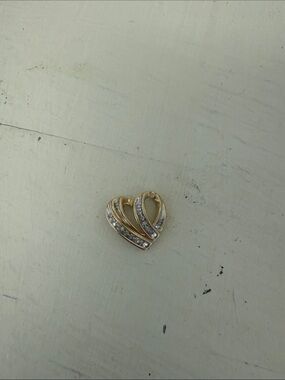 10k Gold Heart Pendant with diamond Accents - Women's Jewelry